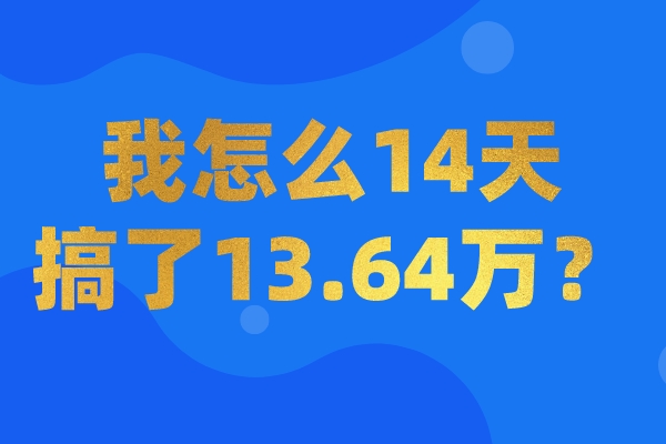 【搞钱过年】我怎么14天搞了13.64万？